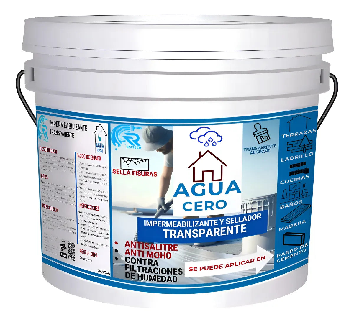 Sellador Transparente Agua Cero 4 Kg Galón Brillante